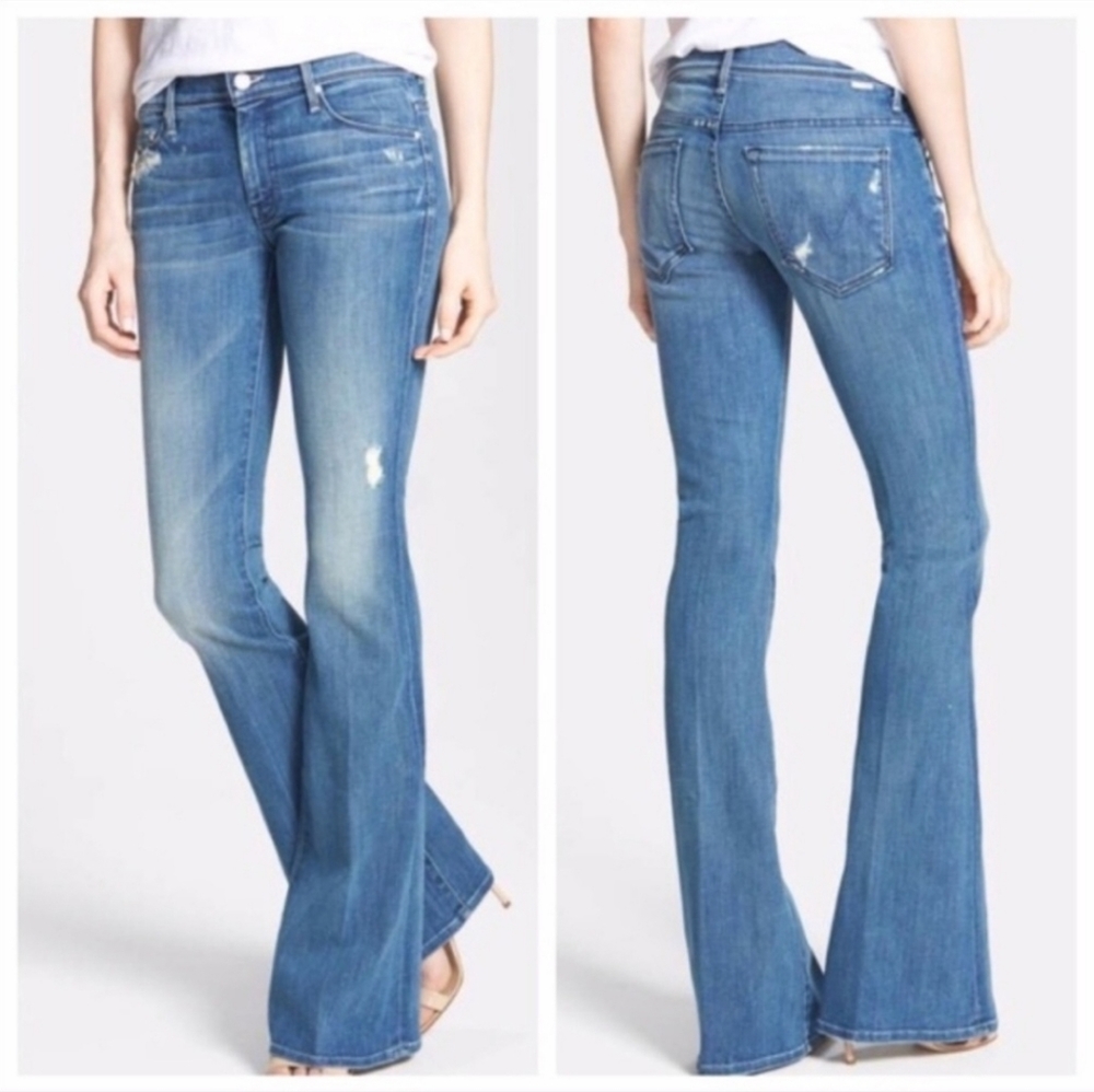 Mother The Cruiser Jeans Lost and Found Flare Distressed Size 26